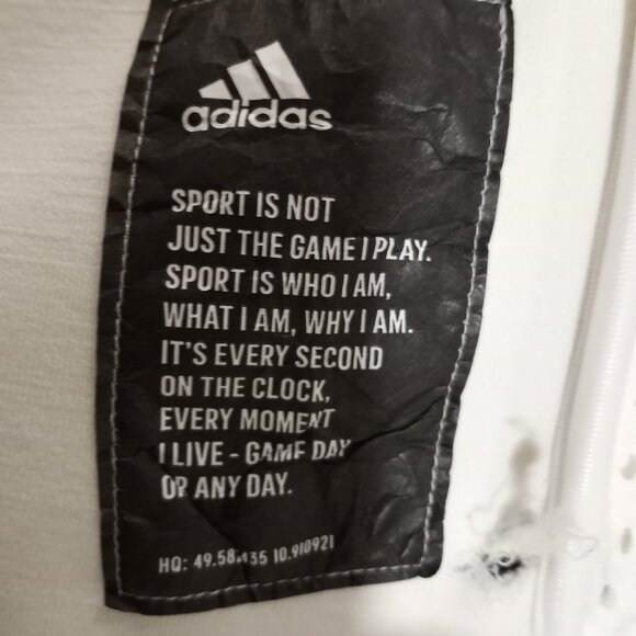 ADIDAS CREAM LONG SLEEVE HOODIE WITH BLACK TRIM MEN SIZE XL - Picture 6 of 11